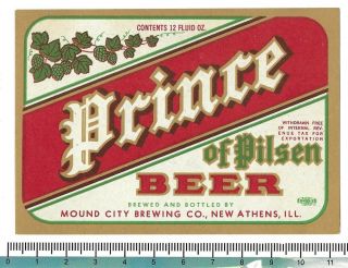 Usa Irtp Illinois Ill.  Athens Mound City Prince Of Pilsen Beer Type Ii
