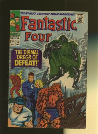 Fantastic Four 58 Vg 3.  5 1 Book Silver Surfer Dr.  Doom Stan Lee & Jack Kirby