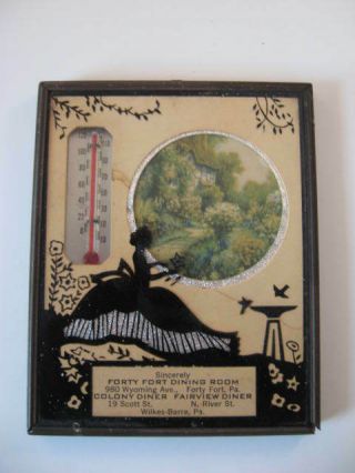 Vintage Advertising Reverse Painting On Glass Thermometer Forty Fort,  Pa.