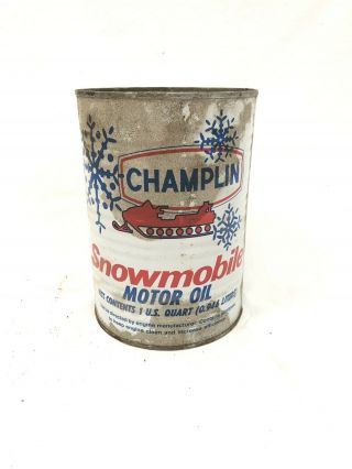 Vintage Champlin Snowmobile Motor Oil 1 Quart 2
