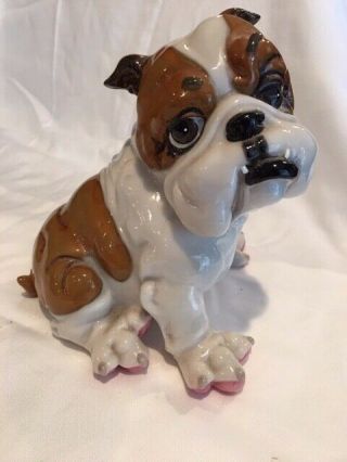Large Hand Painted English Bulldog Figurine By Giftcraft 467318 Vintage?