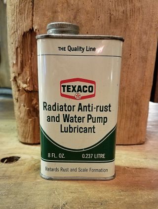 Vintage Texaco Anti - Rust And Water Pump Lubricant Can 8 Oz.