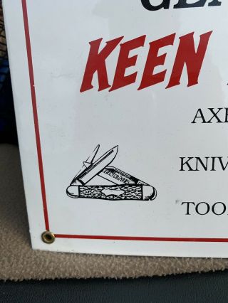Vintage Keen Kutter Tools & Knives Porcelain Advertising Sign 3