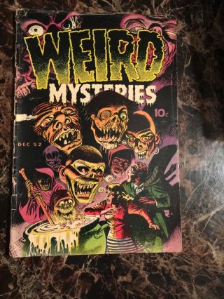 Weird Mysteries 2 Gd,  Rare Baily Pre - Code Horror Pch Gga Headlight Skull Cover