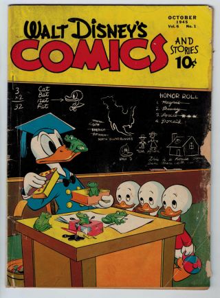 Walt Disney Comics And Stories 61 1.  75 Tan To Off White Pages Golden Age
