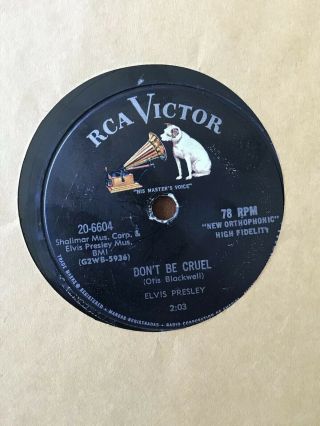 Elvis Presley RCA Victor 20 - 6604 HOUND DOG/DON ' T BE CRUEL ROCK 78 RPM 3