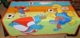 Sesame Street Blanket Big Bird Elmo Cookie Monster Fleece Throw 59 