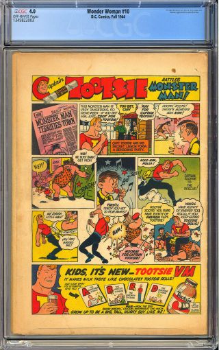 Wonder Woman 10 Classic Cover Golden Age DC Superhero Comic 1944 CGC 4.  0 2