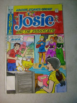 Josie And The Pussycats 99 Cover Art Color Guide/painting,  1970 