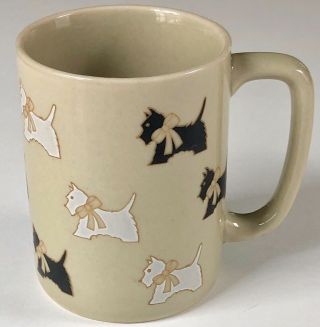 Otagiri Mug Scottish Terriers Scottie Dog Bow Coffee Cup Vtg Japan