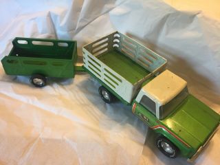 Vintage 1970s Nylint Farms Green Truck & Trailer Collectible