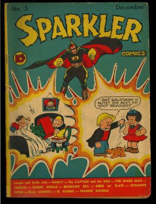 Sparkler Comics 5 Early Golden Age Spark Man Tarzan Ufs 1941 Vg,
