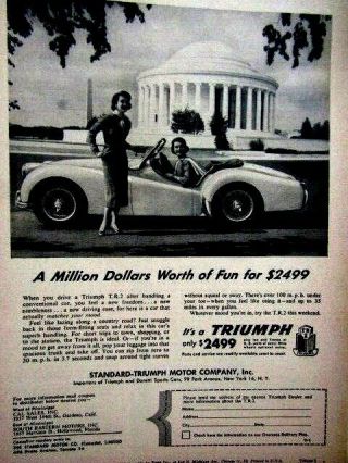 1955 Triumph Tr 2 Million Dollars Worth Of Fun - Print Ad 8.  5 X 11 "