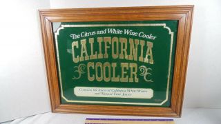 Vintage California Cooler Wine Bar Sign Mirror Beer Sign Framed 19 X 15
