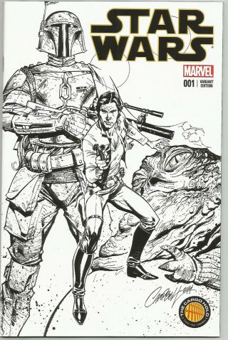 Star Wars 1 Exclusive B&w Cargo Hold Variant By J.  Scott Campbell Nm