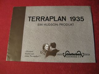 1935 Hudson Terraplane German? Showroom Sales Brochure Old Booklet