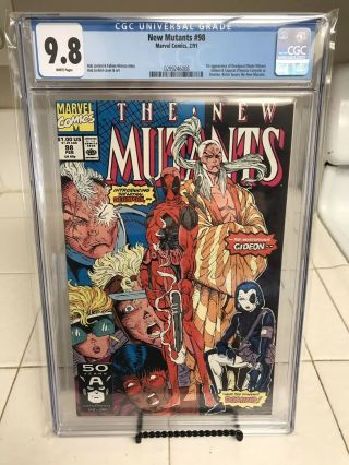 The Mutants 98 Cgc 9.  8 1st Deadpool,  Domino,  Gideon 2/91 Marvel White Pages