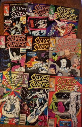 1989 The Silver Surfer By Marvel Comics Group Run Of 9 Comics 25 - 33 Vf