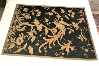 Large Antique Chinese Silk Embroidered Panel Qing Embroidery 46 " X 34 "