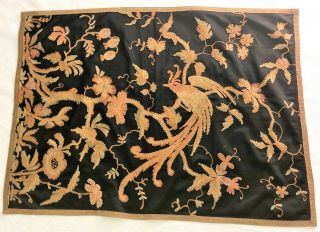 Large ANTIQUE CHINESE SILK EMBROIDERED PANEL QING embroidery 46 
