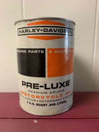 Vintage 1 Quart Harley Davidson Pre Luxe Motorcycle Oil Can