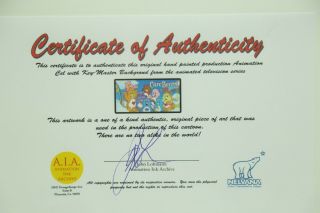 Care Bears Hand Painted Production Animation Cel & Painted Background w/ 5