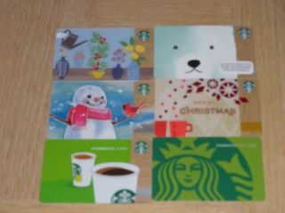 Starbucks Austria 6 Different And Collectible Gift Cards