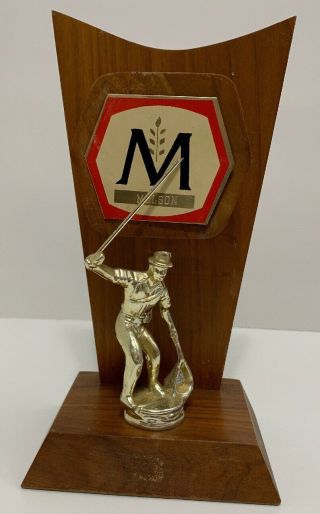 Vintage 1970’s Molson Beer 10” Wood Fishing Tournament Trophy Rare
