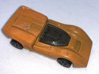 Vintage Hotwheels Redline Enamel Orange McLaren w/ Rare Brown Interior 2
