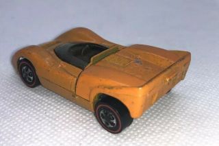 Vintage Hotwheels Redline Enamel Orange McLaren w/ Rare Brown Interior 5