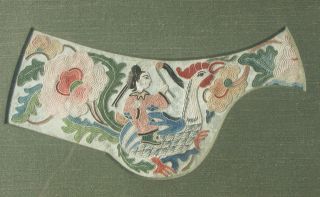 Old Chinese Silk Embroidery Panel Riding Rooster