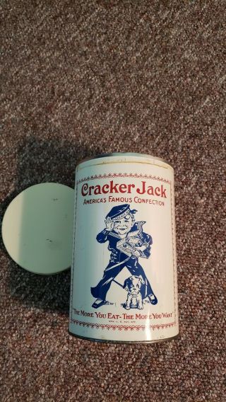 Vintage 1980 Cracker Jack 8 1/4 " Canister - America 