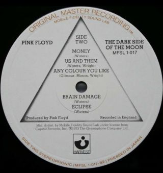Pink Floyd - “Dark Side Of The Moon” 1979 Audiophile LP NM Media OG Master 7
