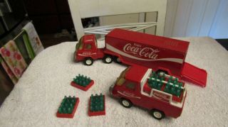 Vintage Mini Buddy L Pressed Steel Coke Coca Cola Delivery Truck Van Soda Cases