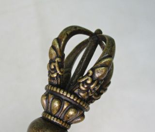 G683: Chinese Esoteric Buddhist Ritual Implements Vajra of copper ware 2