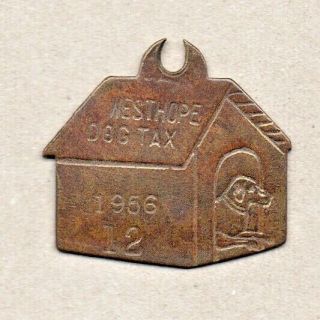 1956 Nd Westhope North Dakota Dog Tax Tag Registration License 12 Brass