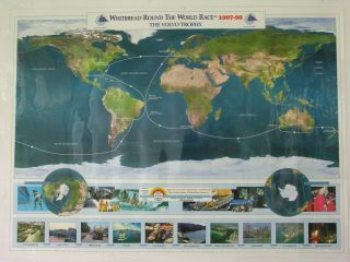 Laminated 1997 - 98 Whitbread Round The World The Volvo Trophy Wall Poster Sailing