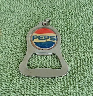 Vintage Pepsi Bottle Opener Key Chain Fob - Colorful Cap Design 2