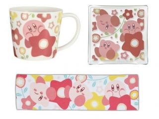Kirby Style Set Of 3 Mug Cup & Glass Dish & Towel Ichiban Kuji Banpresto F/s 3