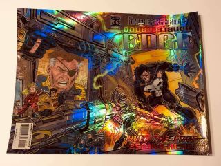 1995 Marvel Punisher Double Double Edge Alpha Unfolded Holochrome Cover Only