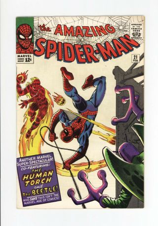 Spider - Man 21 - - The Beetle & Human Torch - 1965