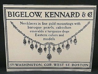 Bigelow Kennard Necklace Jewelry Print Ad 1900s Boston