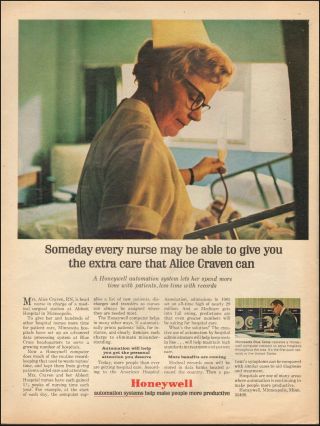 1967 Vintage Ad For Homeywell Automation Systems`retro Nurse 091718