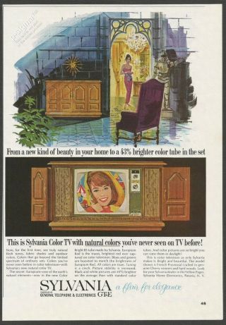 Sylvania Color Tv 1964 Vintage Print Ad