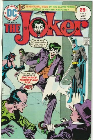 The Joker 1 1975 Vf,  Or Better,  The Clown Prince Of Crime 1st Solo