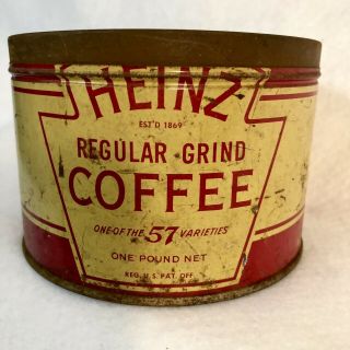 Heinz 57 Keywind Coffee Tin Can 1 Lb.  Pittsburgh,  Pa.