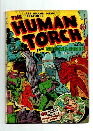 Human Torch Comics 4 (3) - ATLAS/Timely - INVESTMENT HOT Subby & FF Movies 3