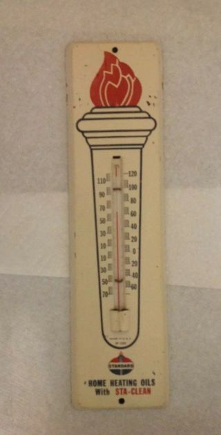 Vintage Standard American Heating Oils Metal Sp 1265 Thermometer