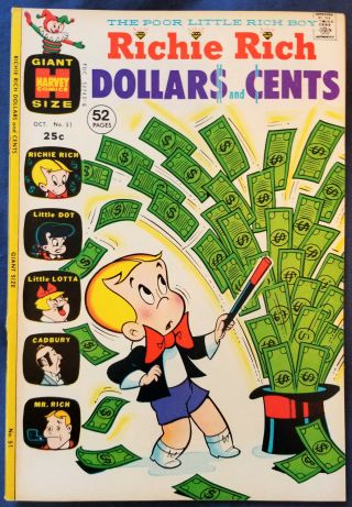 Richie Rich Dollars And Cents 51 Vf - Nm | Giant Size | Harvey 1972