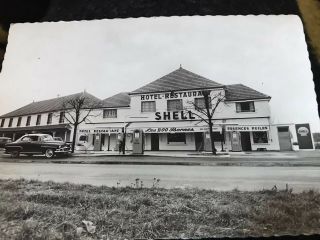 1950s Pouilly Sur Loire France Rppc Real Photo Postcard Shell Gas Station